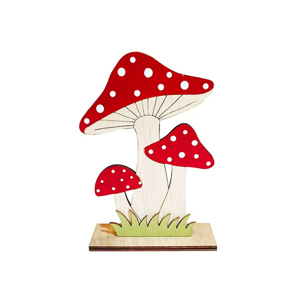 Décor de pièce maîtresse de champignons en bois vintage