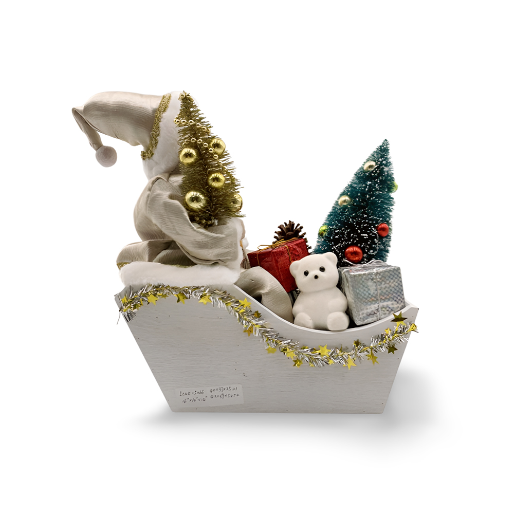 Ornements de décoration de traîneau d'hiver de Noël vintage