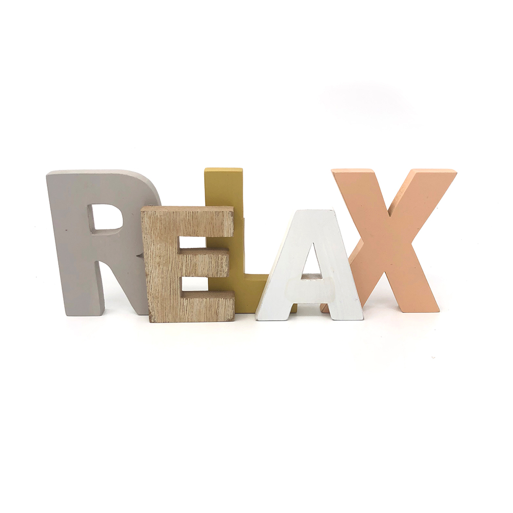 Lettres en bois multicolore Décor de panneau de table relaxant la table